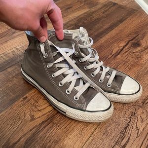 Grey high top converse